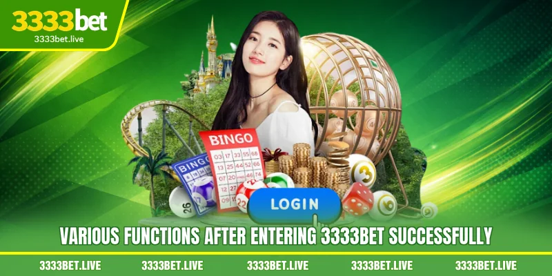 Various functions after entering 3333BET successfully